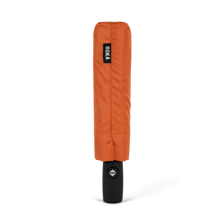 Roka London Waterloo Umbrella Sustainable Nylon Burnt Orange