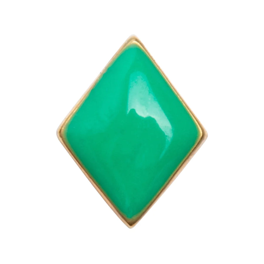 Lulu Copenhagen Earring Green Confetti Single Gold Stud