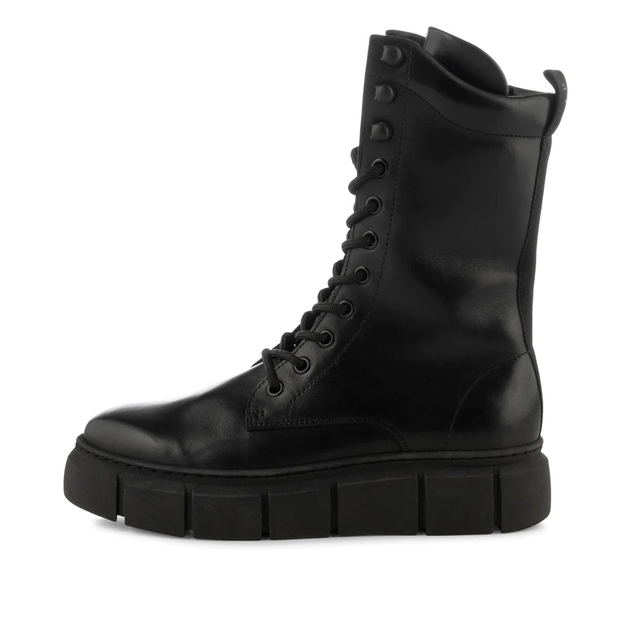 Shoe The Bear Tove Lace Up Military Boots Black Leatherl