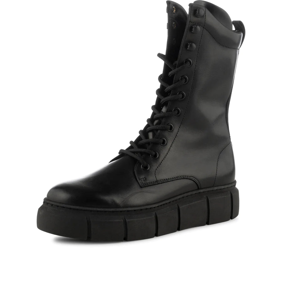 Shoe The Bear Tove Lace Up Military Boots Black Leatherl