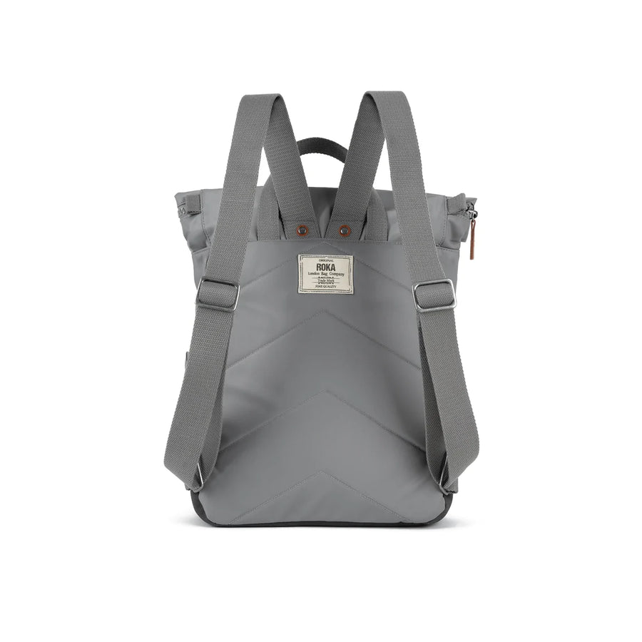 Roka London Canfield B Sustainable Nylon Medium Stormy Grey Rucksack Bag