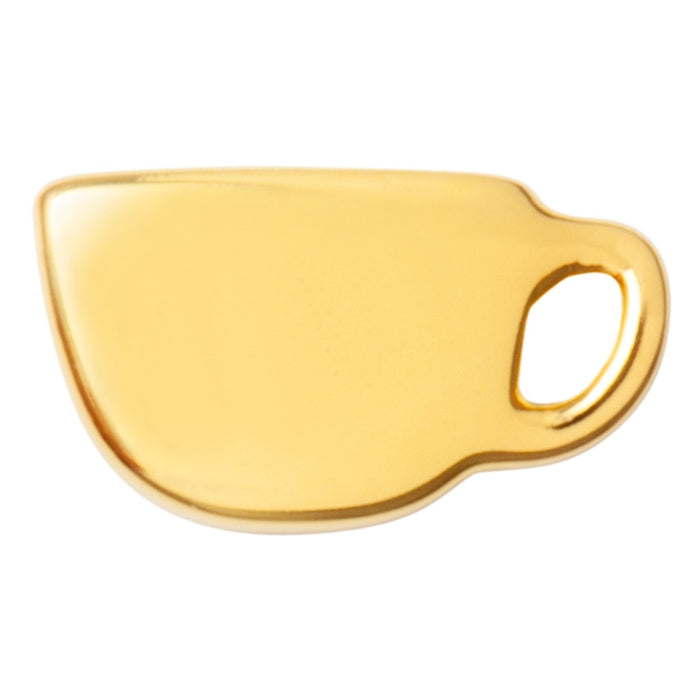 Lulu Copenhagen Single Stud Earring Gold Plated Tea Coffee Cup Date